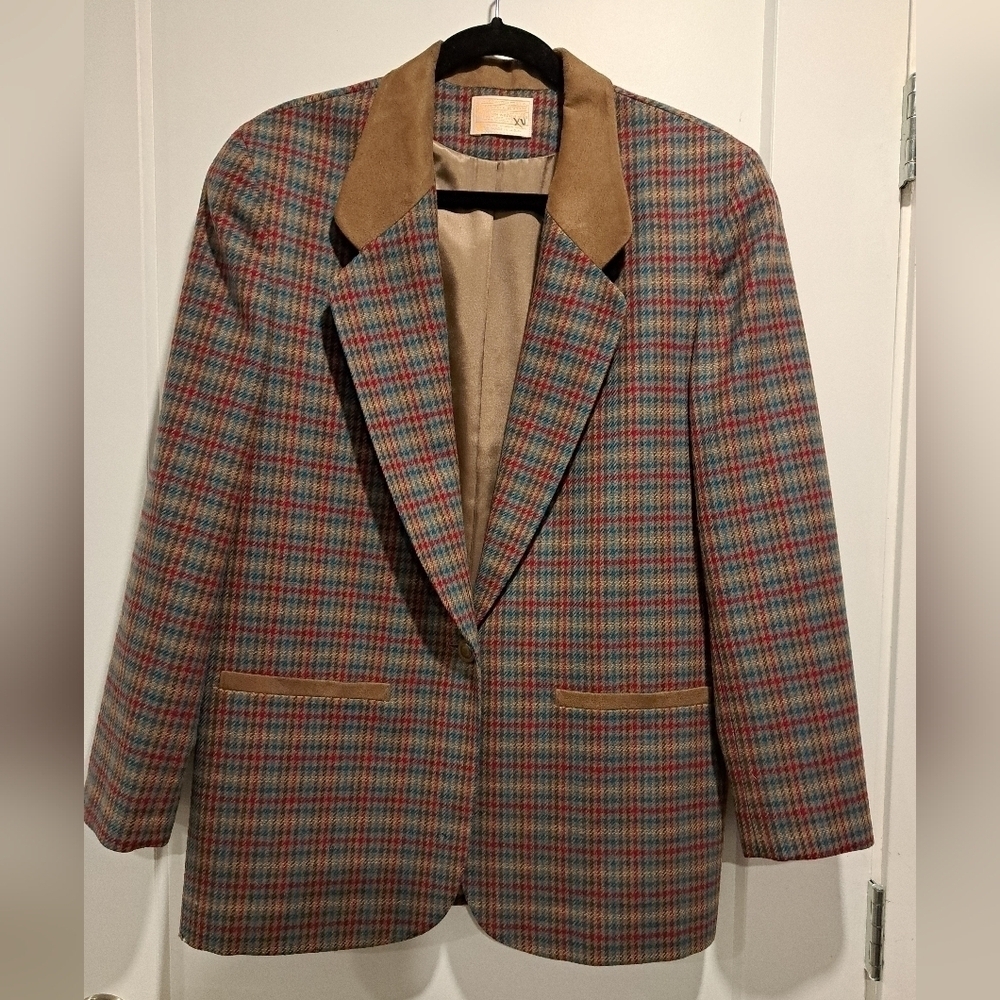 Vintage Pendleton Colourful Herringbone Wool Blazer - tiny hole - Picture 1 of 7